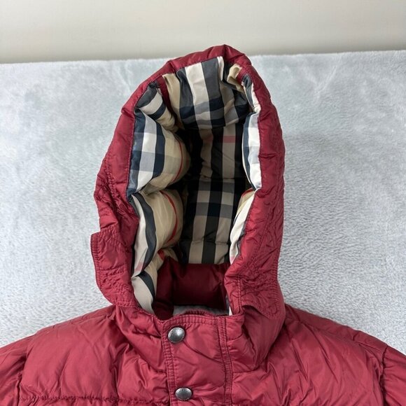 Burberry Red Down Puffer Jacket Boys Size 10 - Picture 4 of 16
